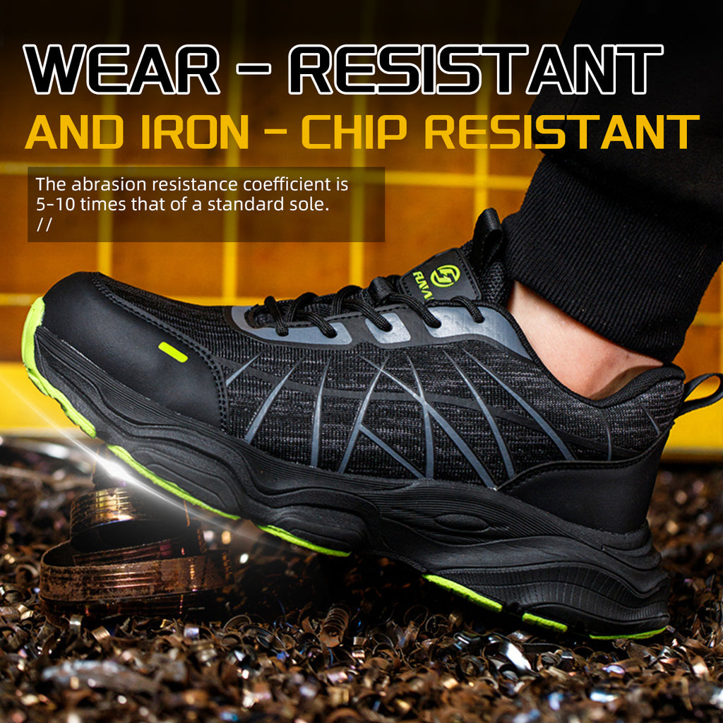 Men's Casual Lace Up Low Top Sneakers, Lightweight Work Safety Shoes, Puncture-proof Safety Security Shoes, Anti-smash Work Sneaker, Boy