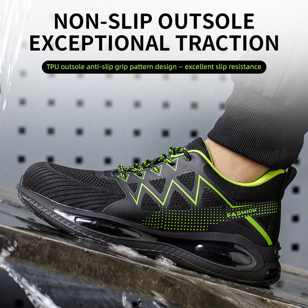 Professional Men's Safety Work Boots, Steel Toe Anti-Smash, Anti-Slip Sole, Puncture-Resistant, Breathable Comfort for Long Shifts, Industrial Protection, Work Safety Footwear