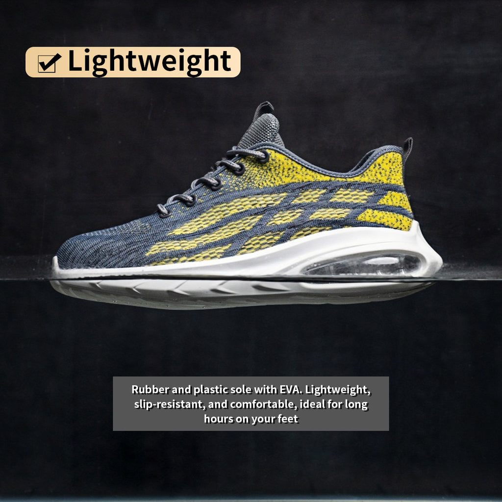 Men's Steel Toe Safety Shoes, Lightweight Breathable Comfortable Sports Sneakers, Anti-smash Anti-puncture Durable Protective Shoes for Daily Work, Closed