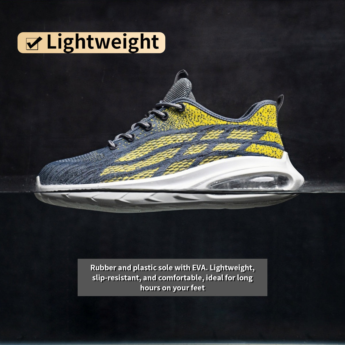 Men's Steel Toe Safety Shoes, Lightweight Breathable Comfortable Sports Sneakers, Anti-smash Anti-puncture Durable Protective Shoes for Daily Work, Closed
