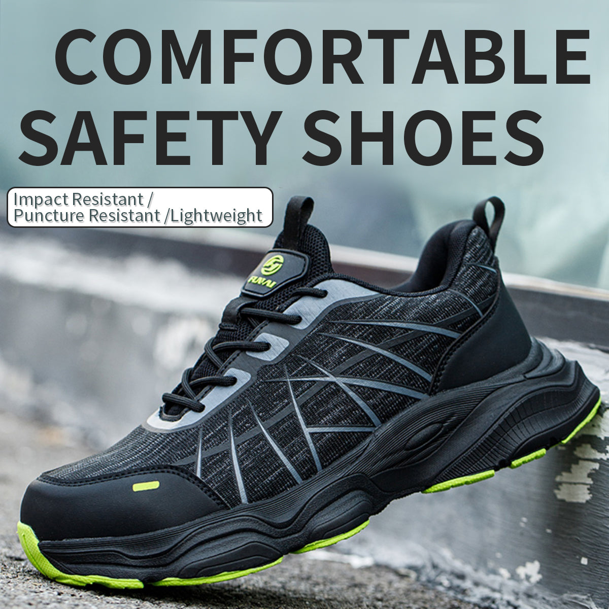 Men's Casual Lace Up Low Top Sneakers, Lightweight Work Safety Shoes, Puncture-proof Safety Security Shoes, Anti-smash Work Sneaker, Boy