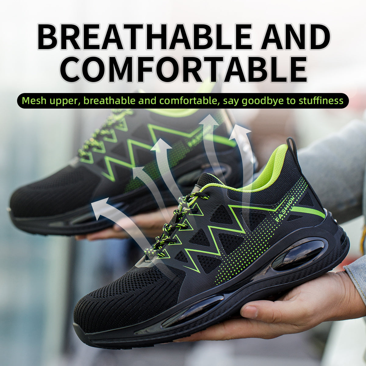 Professional Men's Safety Work Boots, Steel Toe Anti-Smash, Anti-Slip Sole, Puncture-Resistant, Breathable Comfort for Long Shifts, Industrial Protection, Work Safety Footwear