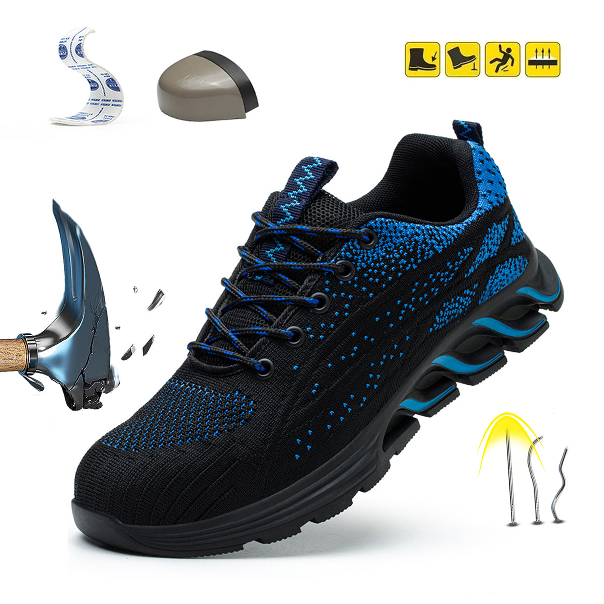 Men's Lightweight Safety Shoes, Breathable Comfortable Anti-smashing Anti-piercing Anti-slip Composite Toe Cap Shoes, Daily Wear Shoes for Men, Boy