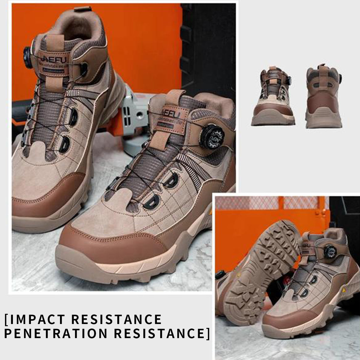 Men's Casual Lace Up Mid Top Sneakers, Fashionable Anti-smash Safety Shoes for Industrial Construction, Daily Work Shoes, Comfortable Work Boot, Boy