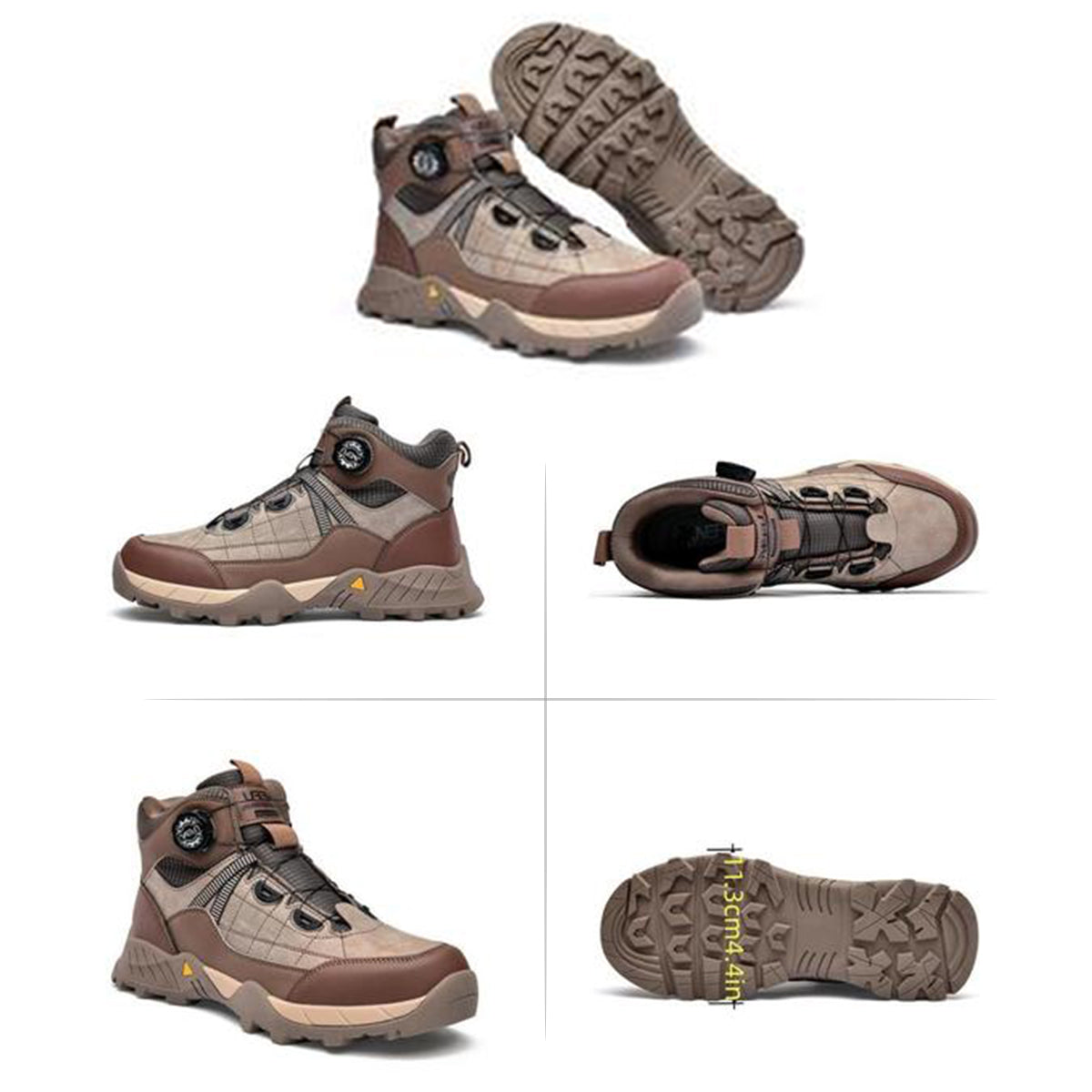 Men's Casual Lace Up Mid Top Sneakers, Fashionable Anti-smash Safety Shoes for Industrial Construction, Daily Work Shoes, Comfortable Work Boot, Boy