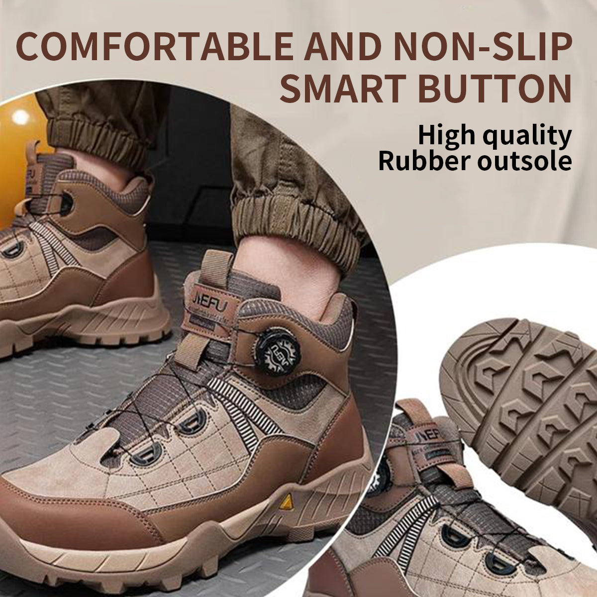 Men's Casual Lace Up Mid Top Sneakers, Fashionable Anti-smash Safety Shoes for Industrial Construction, Daily Work Shoes, Comfortable Work Boot, Boy