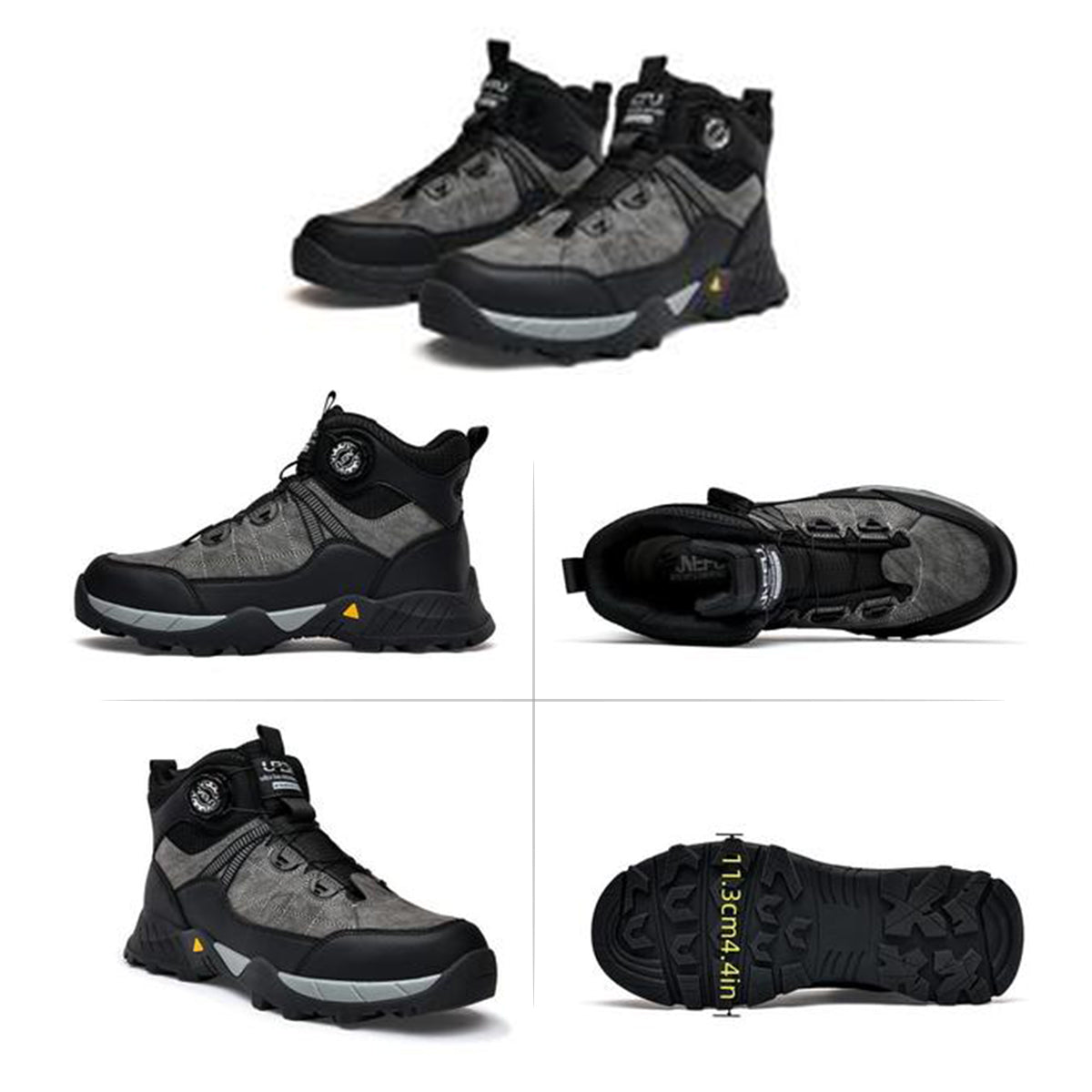 Men's Casual Lace Up Mid Top Sneakers, Fashionable Anti-smash Safety Shoes for Industrial Construction, Daily Work Shoes, Comfortable Work Boot, Boy